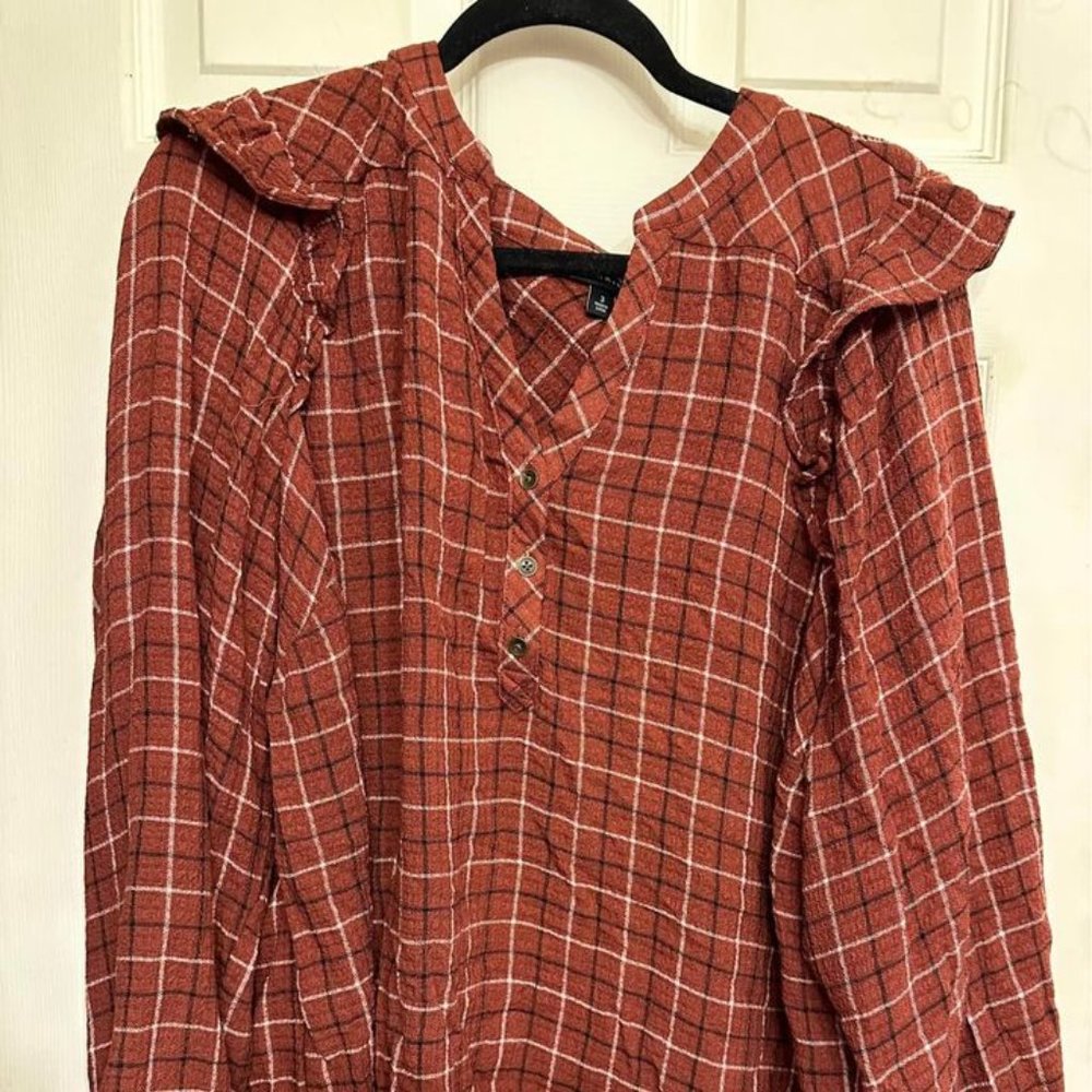 New Size 3 Torrid Long Sleeve Plaid Blouse